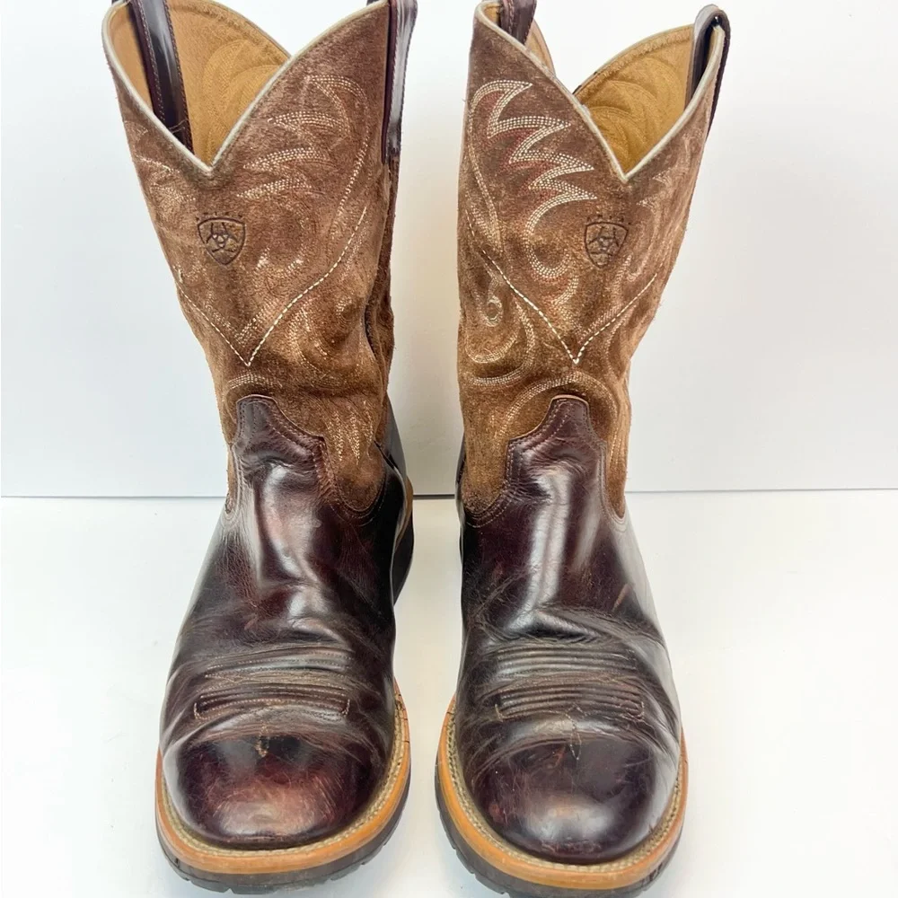 Ariat Boots Men’s Size 12D Brown Cowboy Western Boots Round Toe Leather - Picture 8 of 8